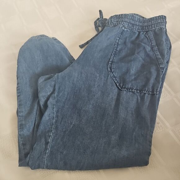 Blue Ankle Cropped Casual Pants - Picture 13 of 16